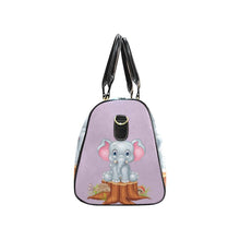 Load image into Gallery viewer, Custom Diaper Tote Bag - Super Cute Cartoon Baby Elephant On Lavender - Diaper Travel Bag