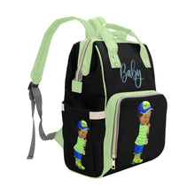 Load image into Gallery viewer, Diaper Bag Backpack - Super Cute African American Baby Boy Fresh Prince - Bling - Waterproof