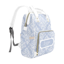 Load image into Gallery viewer, Designer Diaper Bags - Pretty Light Blue Personalized Custom Diaper Bag Backpack
