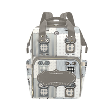 Load image into Gallery viewer, Personalized Patchwork Owls With Personalized Name Label Waterproof Diaper Bag Backpack